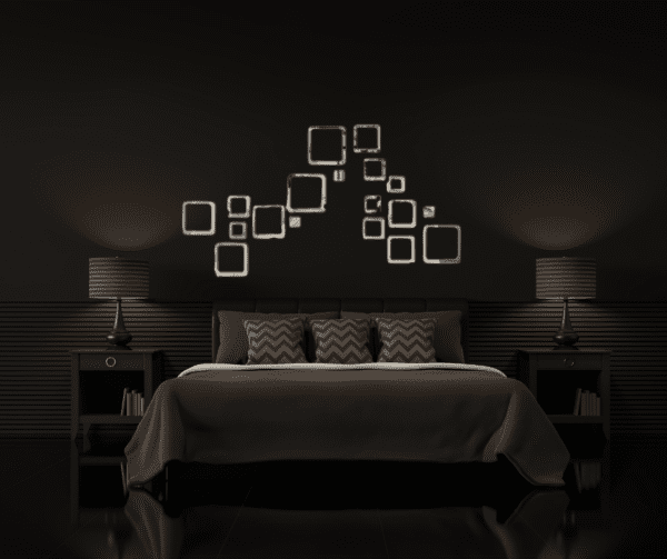 square mirror wall stickers – lightweight reflective wall décor for modern interiors